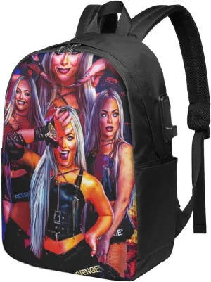 Liv Wrestler Morgan Laptop Backpack With Usb Charging Port Large Travel Bags Unisex Adult Sport Bags Daypack for Fitness Stylish Business Backpack Computer Bag for Men&Women