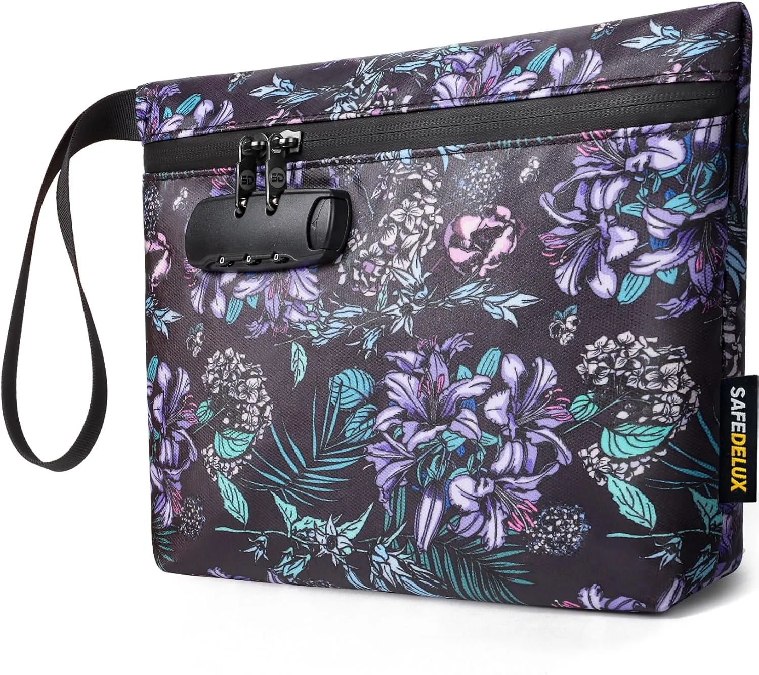 Lock Travel Pouch with Combination Lock & Activated CarbonWaterproof Zipper, Carbon Lined for Home Storage & Gifts