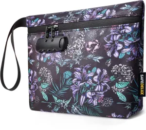 Lock Travel Pouch with Combination Lock & Activated CarbonWaterproof Zipper, Carbon Lined for Home Storage & Gifts