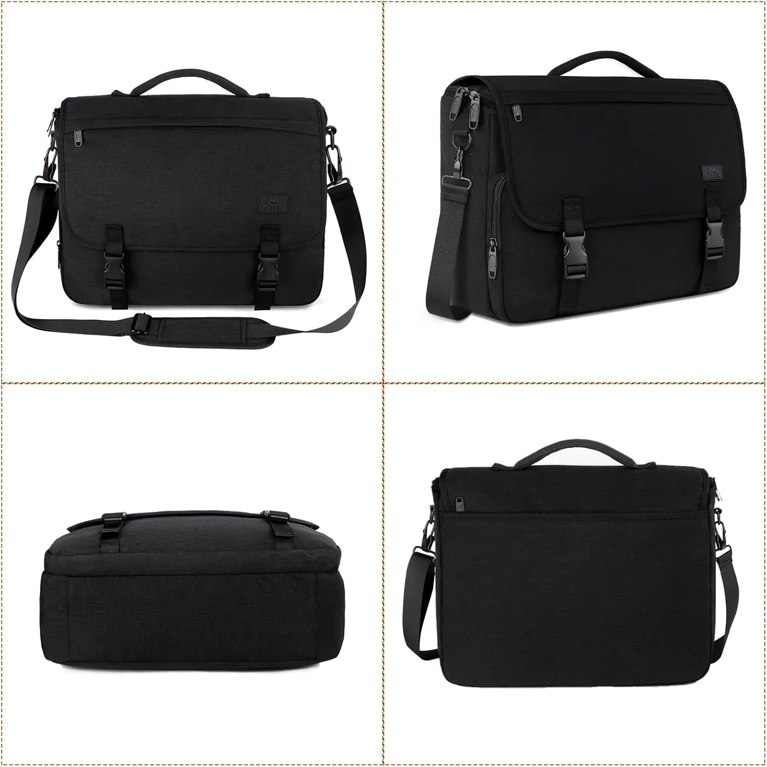MATEIN Messenger Bag for Men, Teen School Bag Lightweight 17.3 inch Laptop Briefcase, Large Crossbody College Satchel Computer Work Office Case with Shoulder Strap, College Student Gifts, Black