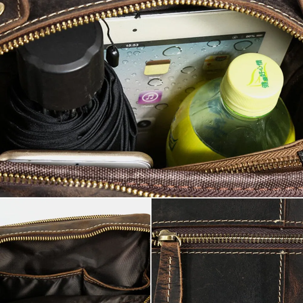 Men Vintage Multi-pocket Crossbody Bag Multifunction Large Capacity Shoulder