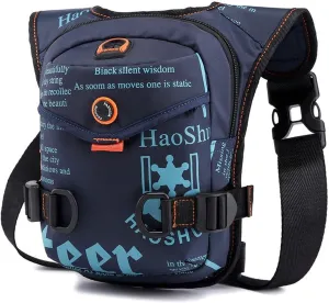 Men Waterproof Nylon Drop Leg Bags Lumbar Hip Bum Belt Bag Waist Fanny Pack Travel Riding Motorcycle Crossbody Shoulder Bags