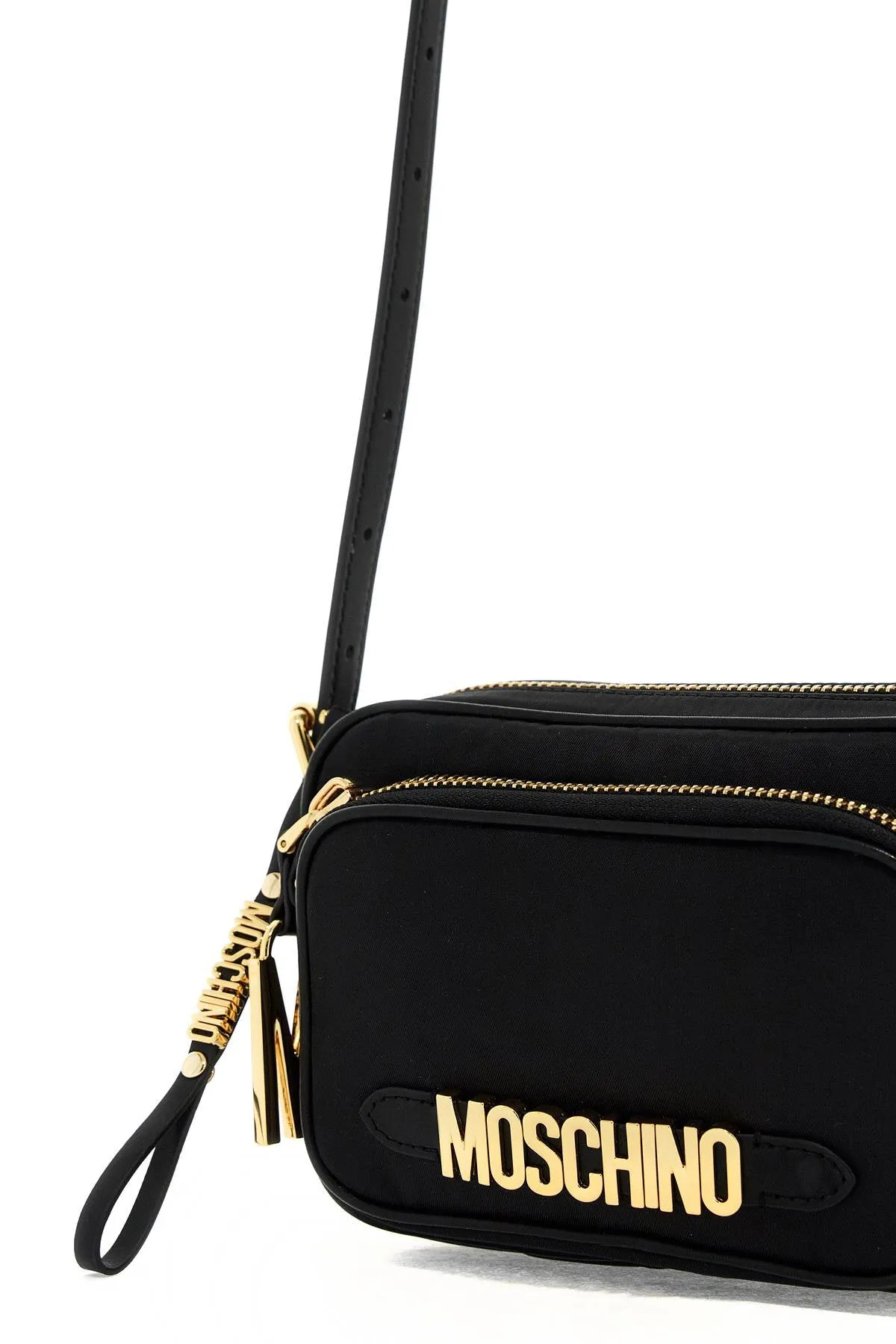 mini shoulder bag with metal logo B7382 8202 MULTI BLACK