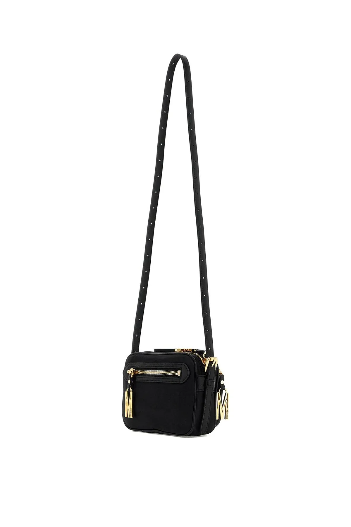 mini shoulder bag with metal logo B7382 8202 MULTI BLACK