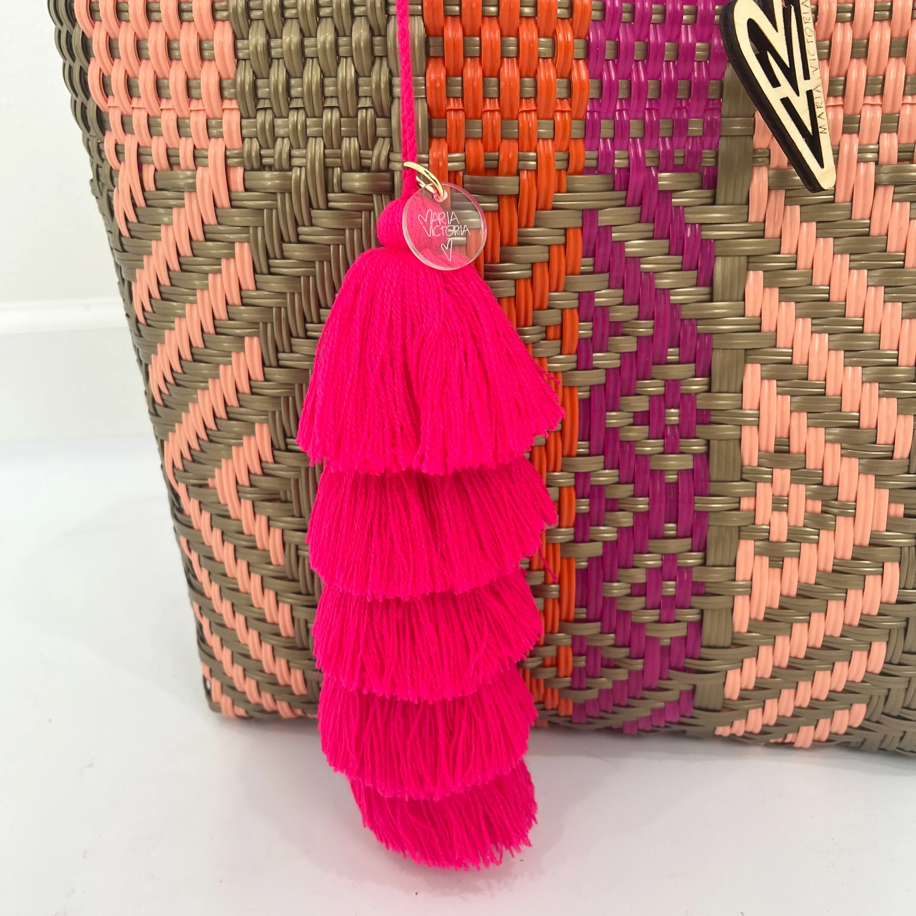 Mirage Medium Tote w/ Pink Tassel