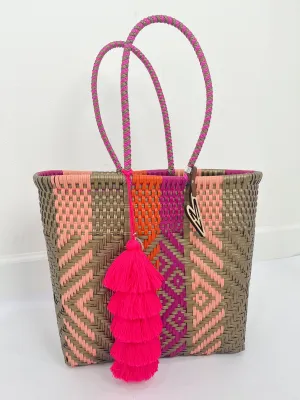 Mirage Medium Tote w/ Pink Tassel