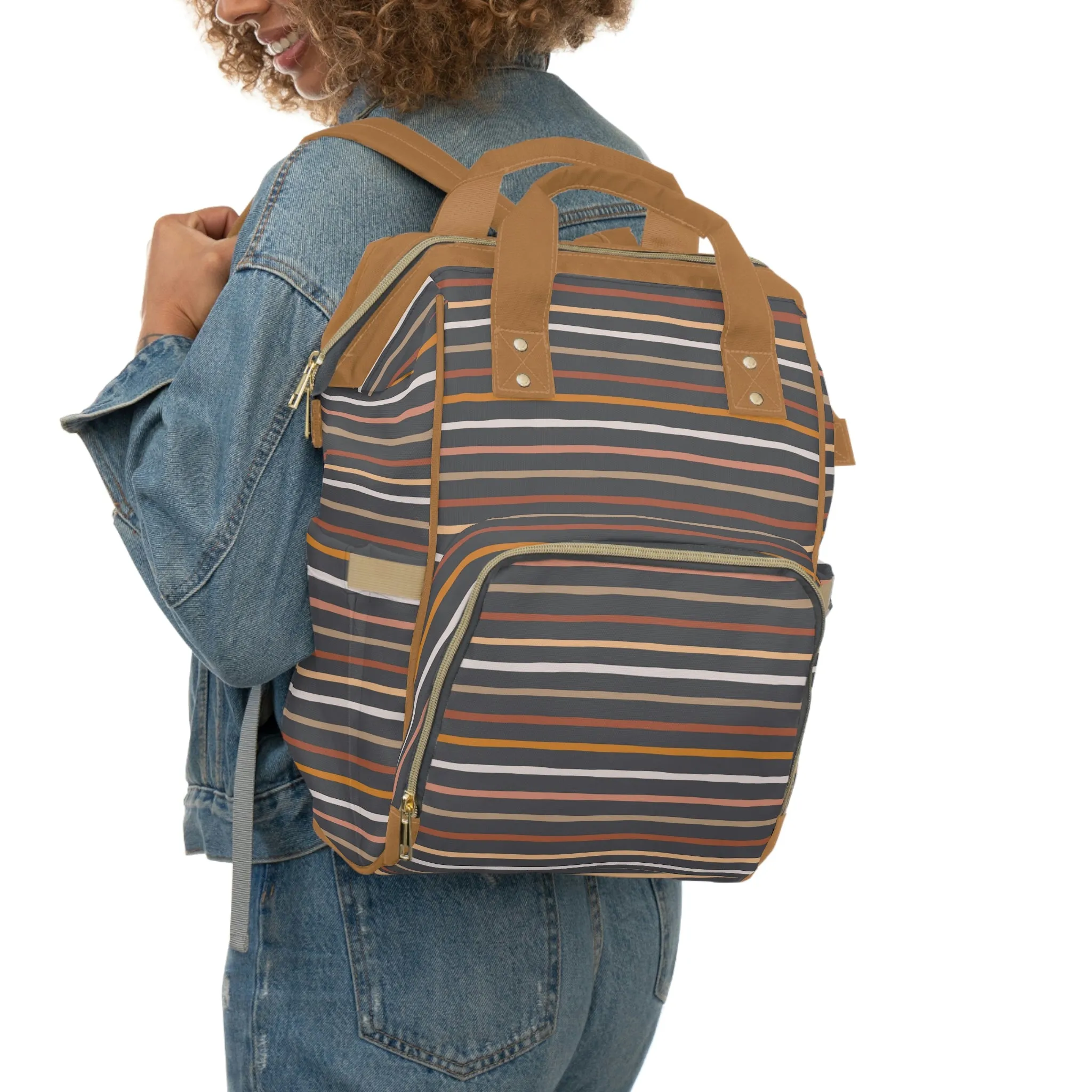 Neutral Stripes Backpack
