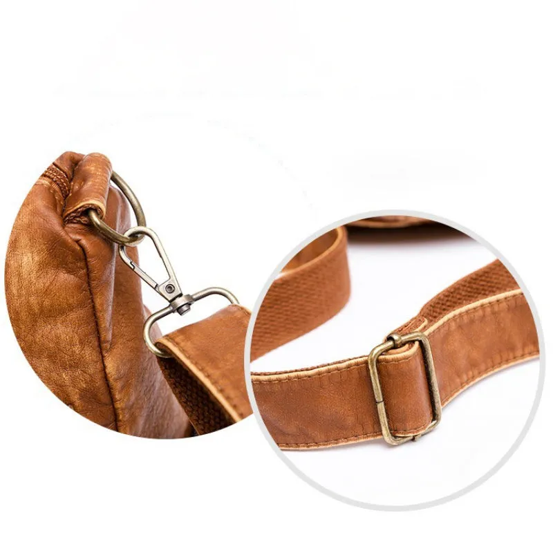 Oversized Soft Vegan Leather Multi-Pocket Vintage Shoulder Bags