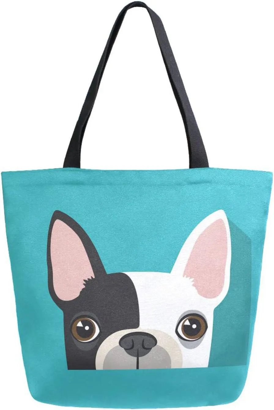 Oyihfvs Canvas Tote Grocery Bag, Women Large Shoulder Bag, Reusable Grocery Handbag