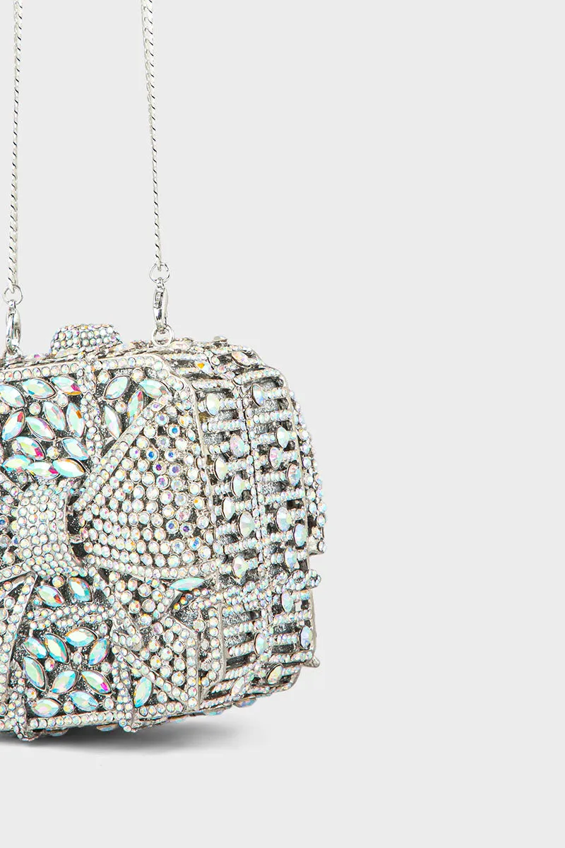 Party Wear Clutch BK4061-Silver