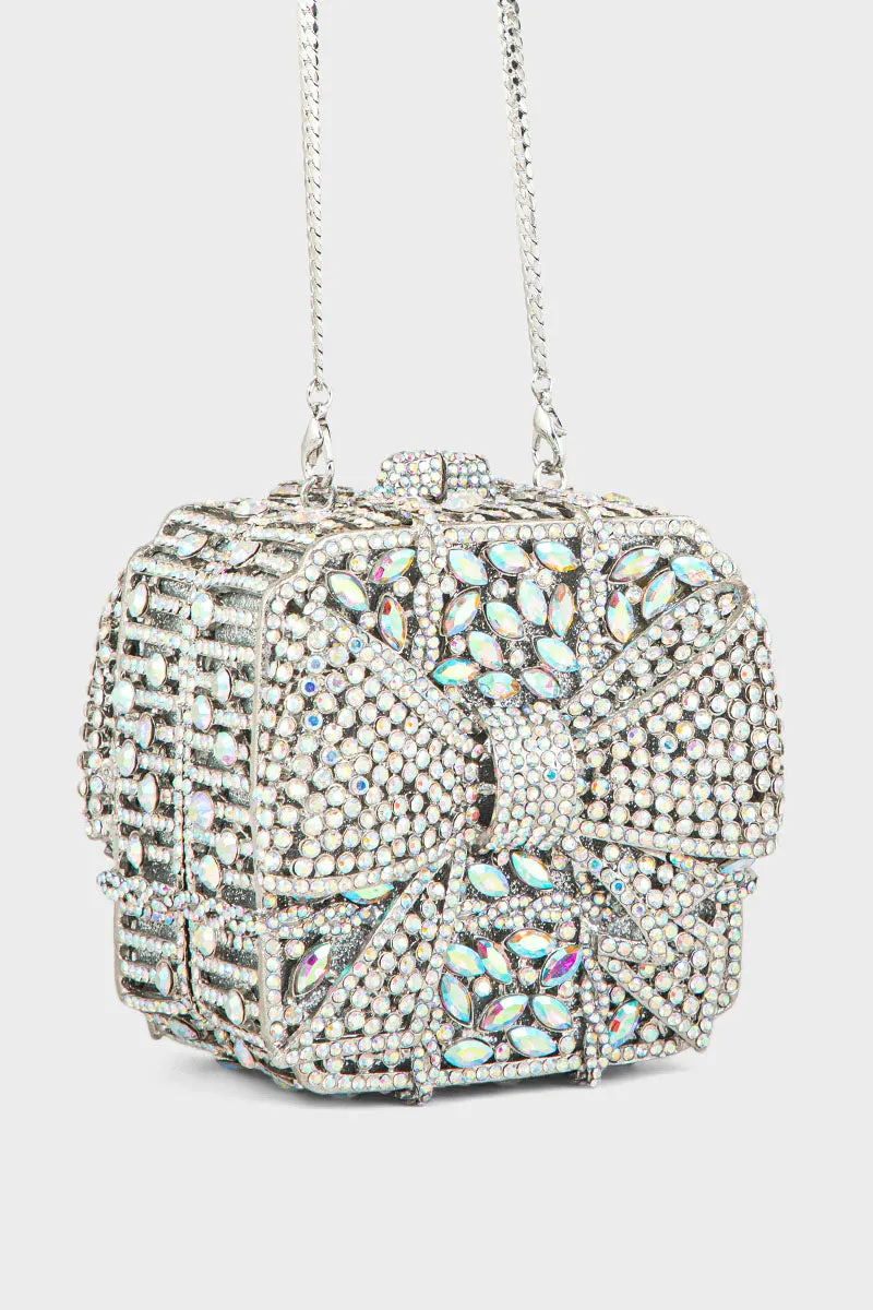 Party Wear Clutch BK4061-Silver