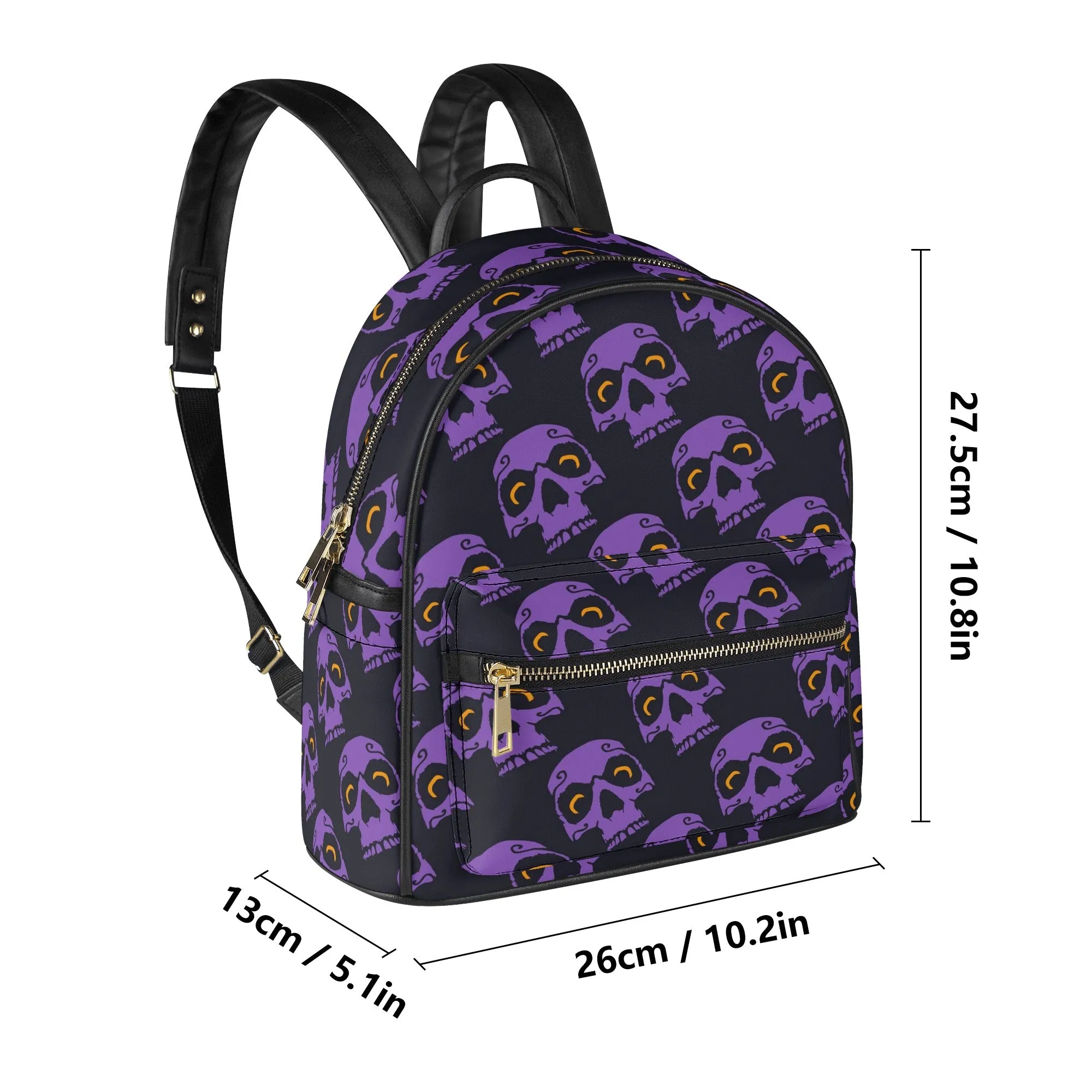 Purple Skull Heads Casual Backpack
