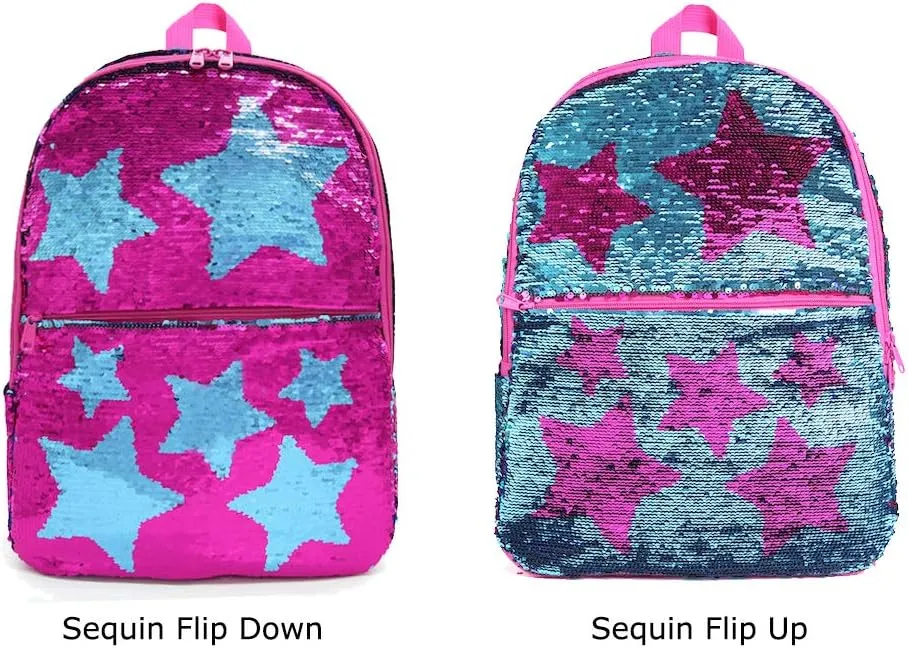 Sequin School Backpack for Girls Boys Kids Cute Kindergarten Elementary Book Bag Bookbag Glitter Sparkly Back Pack