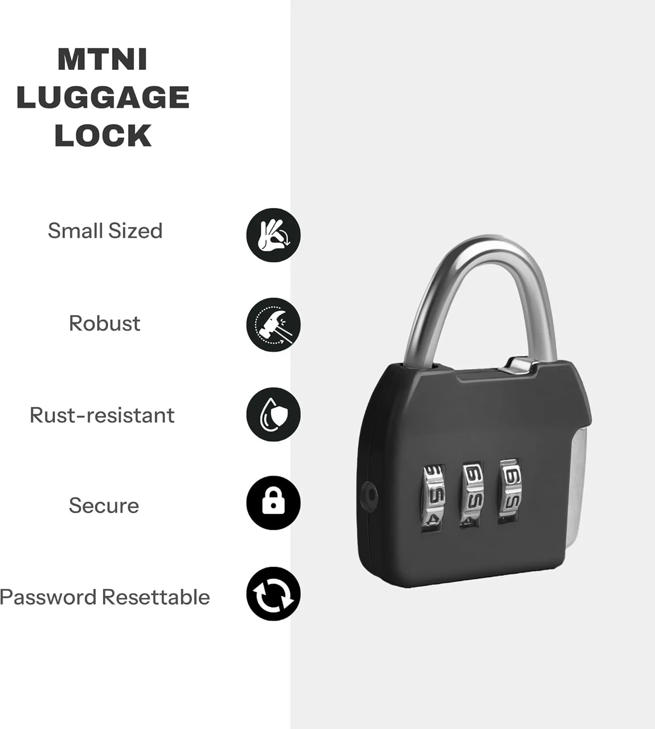 Small Combination Padlock, 3-Digit Combination Locks, Travel Luggage Lock with Code, Mini Combo Lock for Suitcase, Locker, Bag, Box, Backpack Zipper, Diary (Black Pink, 2-Pack)
