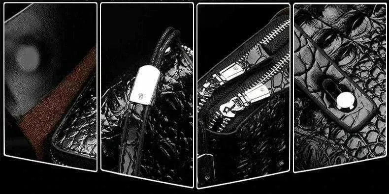 Split Leather | Elegant Crocodile Pattern Men's Clutch - BBC002