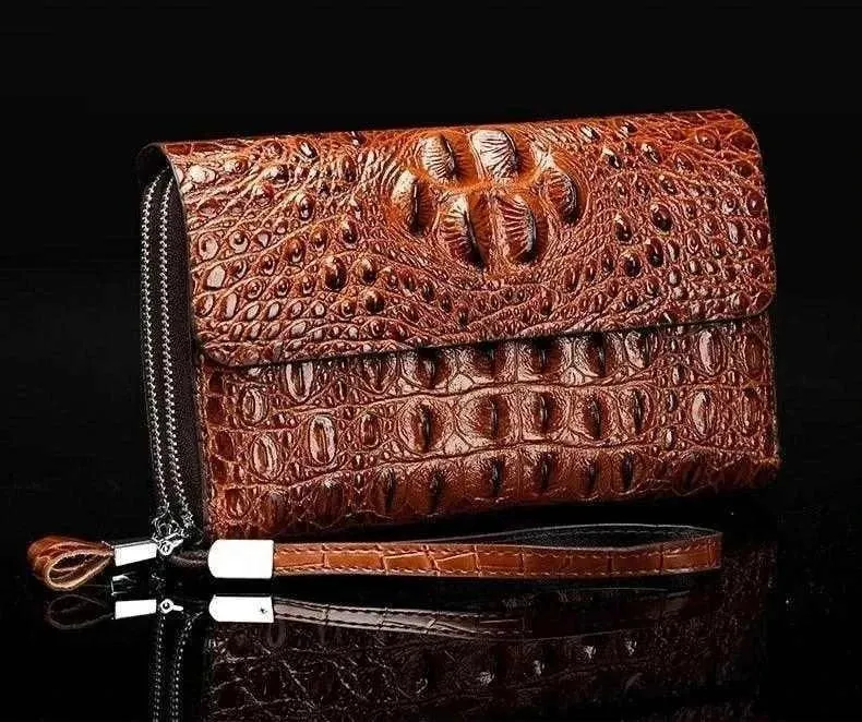 Split Leather | Elegant Crocodile Pattern Men's Clutch - BBC002