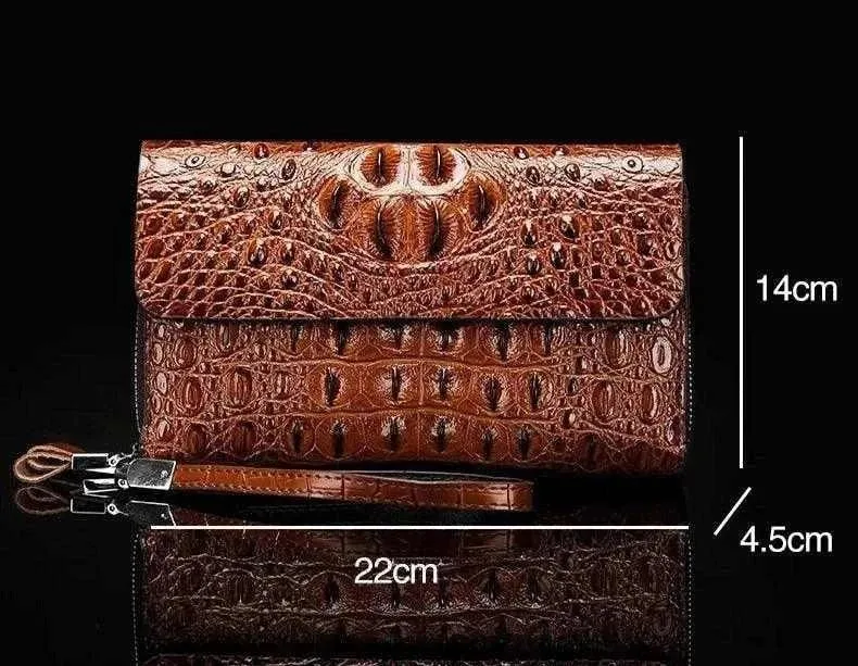 Split Leather | Elegant Crocodile Pattern Men's Clutch - BBC002