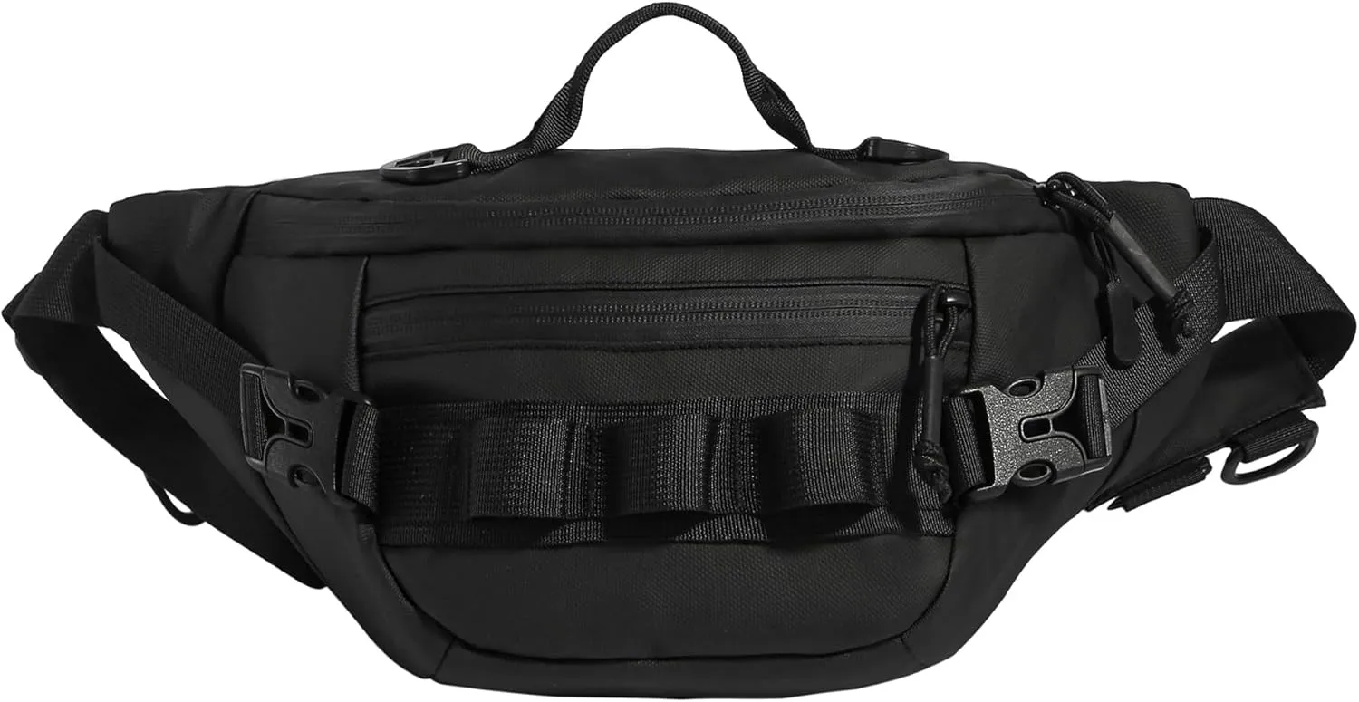Tactical Fanny Pack for Men Women Military Waist Bag Molle Utility Hip Belt Pouch Crossbody Bags Bumbag for Cycling Hiking Walking Fishing Black