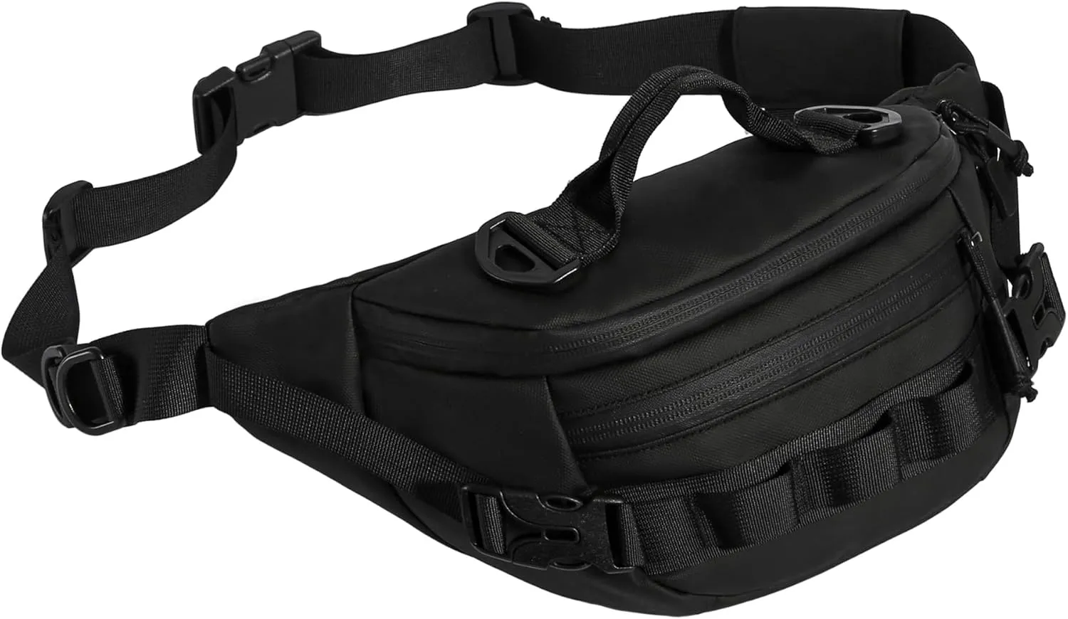 Tactical Fanny Pack for Men Women Military Waist Bag Molle Utility Hip Belt Pouch Crossbody Bags Bumbag for Cycling Hiking Walking Fishing Black