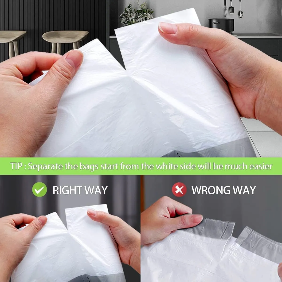 Teivio 3 Gallon 160 Counts Mini Strong Drawstring Trash Bags Garbage Bags, fit 10-12 Liter Small Trash Can,Tiny Waste Basket Liners for Home Office Bathroom Bedroom Car, White
