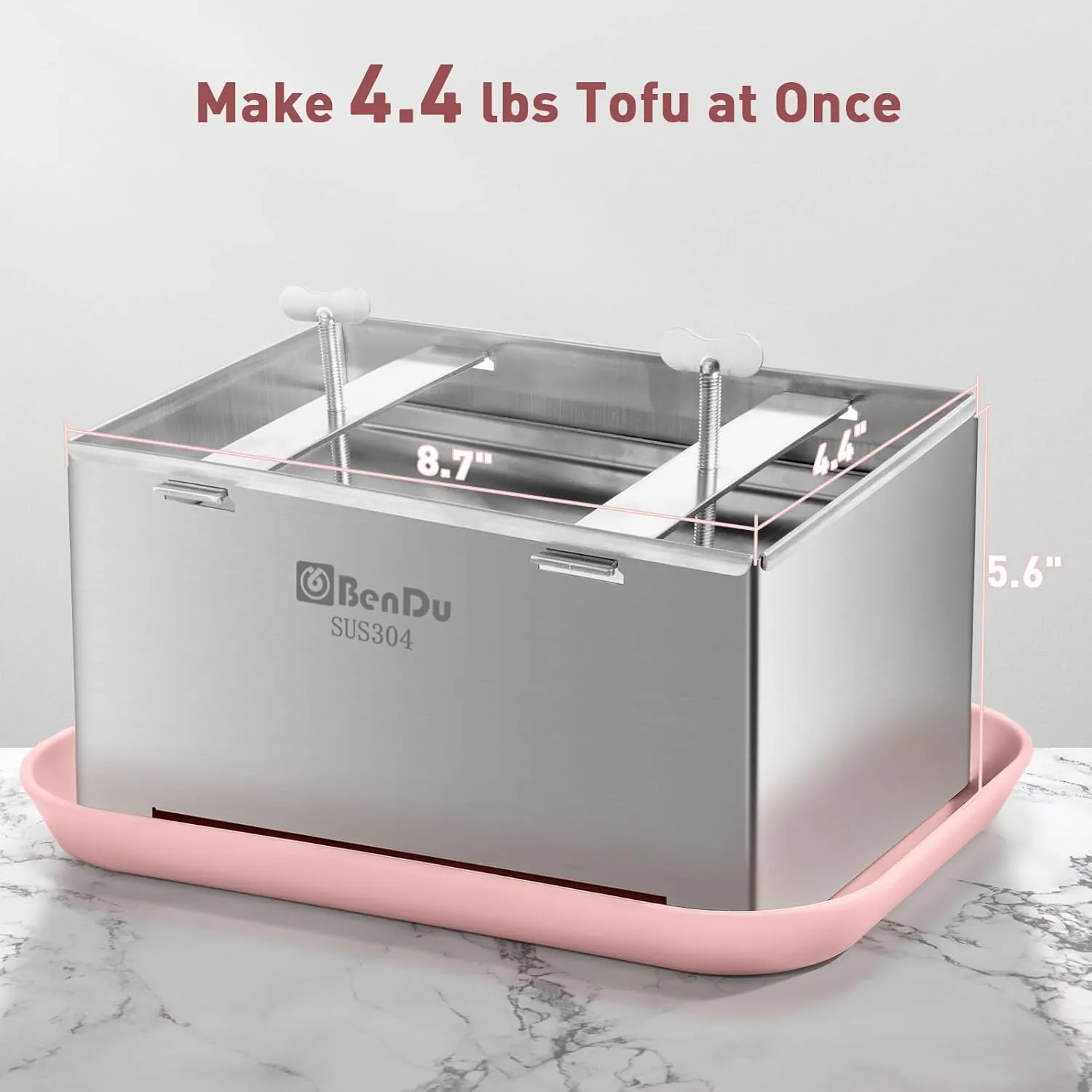 Tofu Press,Tofu Press Stainless Steel with Tofu Presser Towel and Drip Tray for Homemade Tofu and Improved Tofu Flavor Texture-Versatile for paneer and Cheese Press-Plus Size