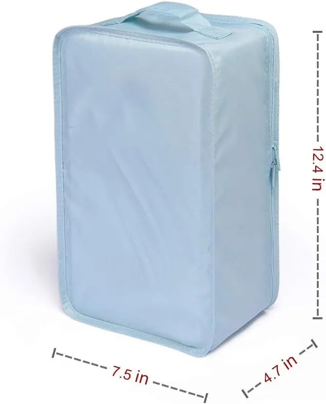Travel Shoe Bags, Foldable Waterproof Shoe Pouches Organizer-Double Layer (2 Blue Shoe Bags)