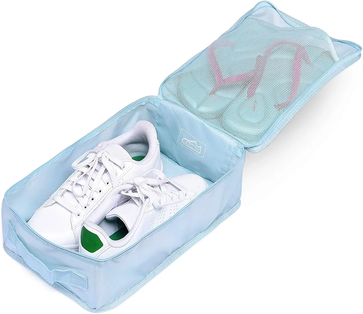 Travel Shoe Bags, Foldable Waterproof Shoe Pouches Organizer-Double Layer (2 Blue Shoe Bags)