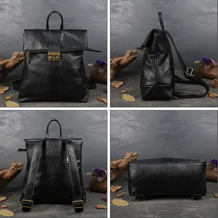 Women's Leather Laptop Backpack Purse Rucksack Bag For Women